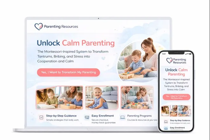 The Parenting Resources funnel shown on a laptop and a phone.